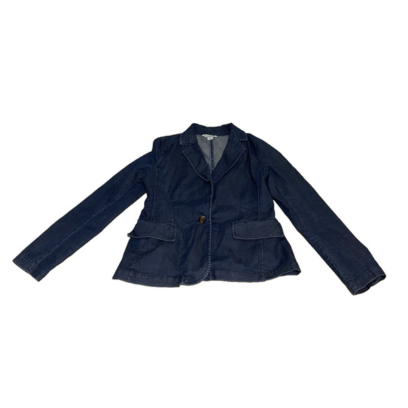 Sundance Catalog Dark Denim Blazer Womens Size 4 Casual Hipster Sport Coat - Picture 6 of 14